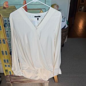 rag & bone Cream V-Neck Surplice Blouse